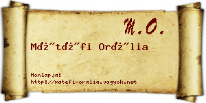 Mátéfi Orália névjegykártya